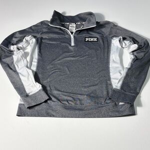 PINK Victoria’s Secret Ultimate 1/4 Zip Pullover Gray Athletic Top Medium